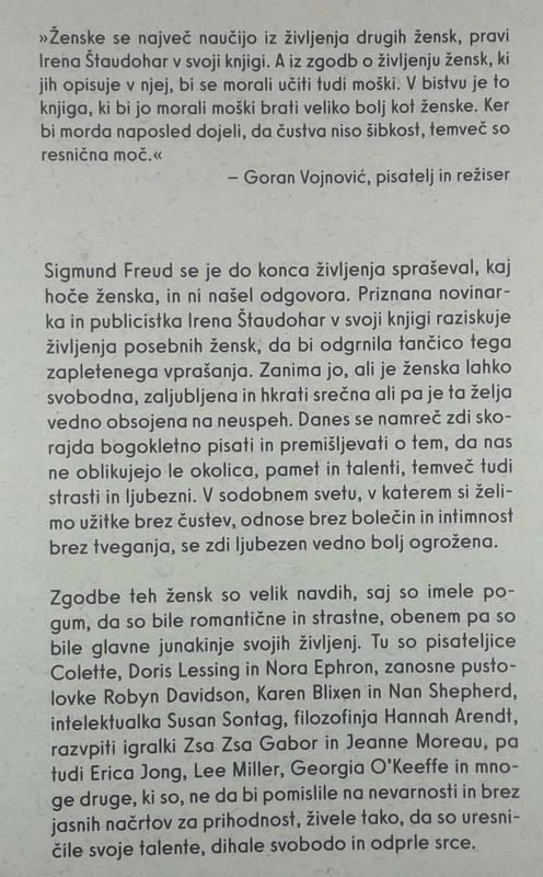 KAJ HOČE ŽENSKA?, Irena Štaudohar
