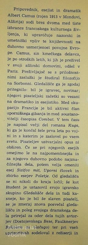 NOVELE, Albert Camus