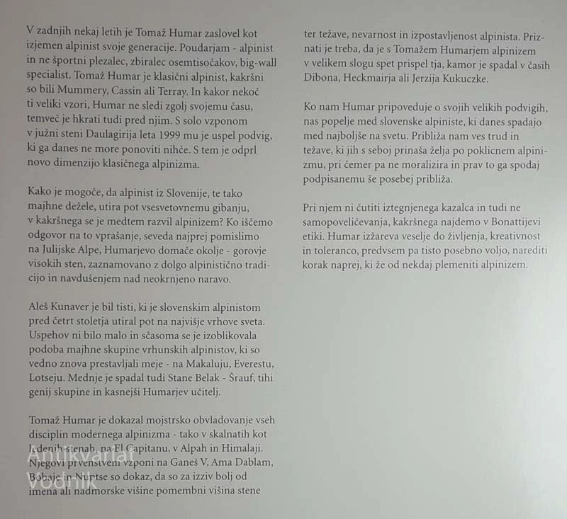 NI NEMOGOČIH POTI, Tomaž Humar