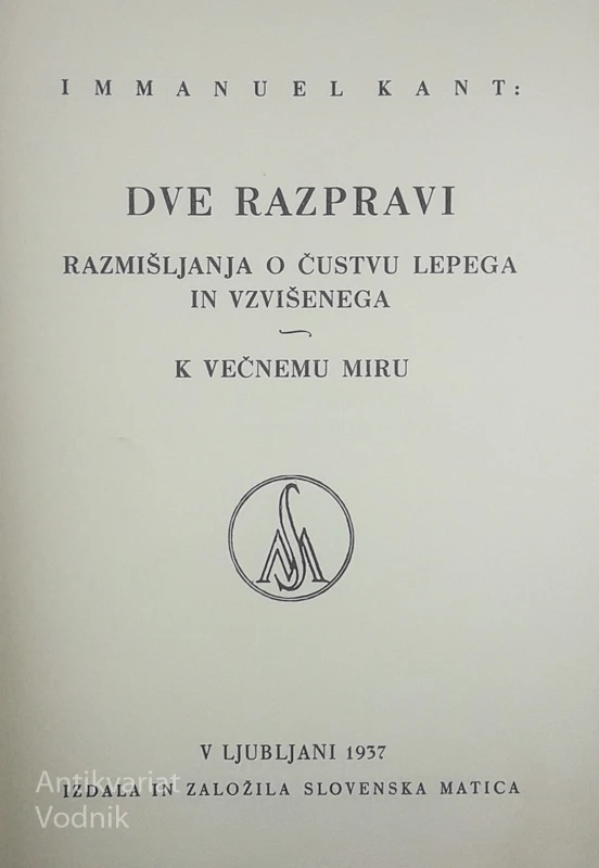 DVE RAZPRAVI, Immanuel Kant