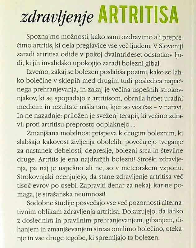 ZDRAVLJENJE ARTRITISA, Barbara Černe