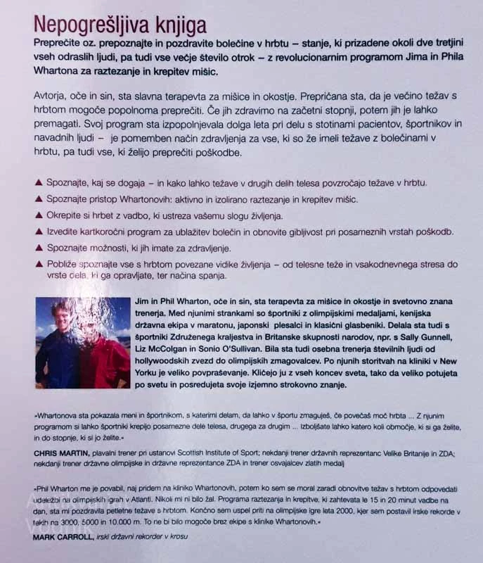 J. in P. Wharton ZA ZDRAV HRBET znebite se bolečin v hrbtu