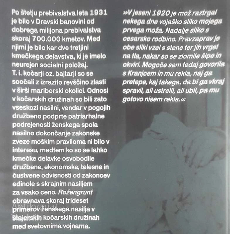ROŽENGRUNT; ŽENSKO NASILJE V ŠTAJERSKIH KOČARSKIH DRUŽINAH MED SVETOVNIMA VOJNAMA, Mateja Ratej