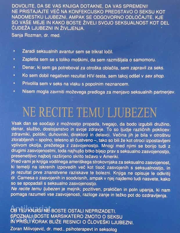 NE RECITE TEMU LJUBEZEN: pot iz seksualne zasvojenosti, Patrick J. Carnes