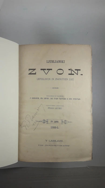 LJUBLJANSKI ZVON, Kersnik, Levec, Tavčar, Stritar
