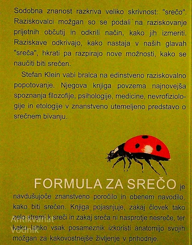 FORMULA ZA SREČO ALI KAKO NASTANEJO DOBRI OBČUTKI, Stefan Klein
