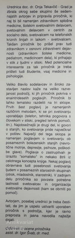 POMOČ ČLOVEKU V STISKI, uredila Onja Tekavčič – Grad
