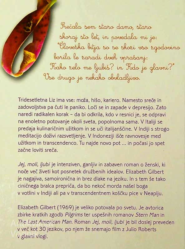 JEJ, MOLI, LJUBI, Elizabeth Gilbert