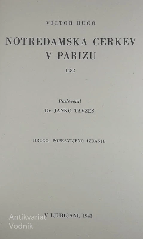 NOTREDAMSKA CERKEV V PARIZU, Victor Hugo