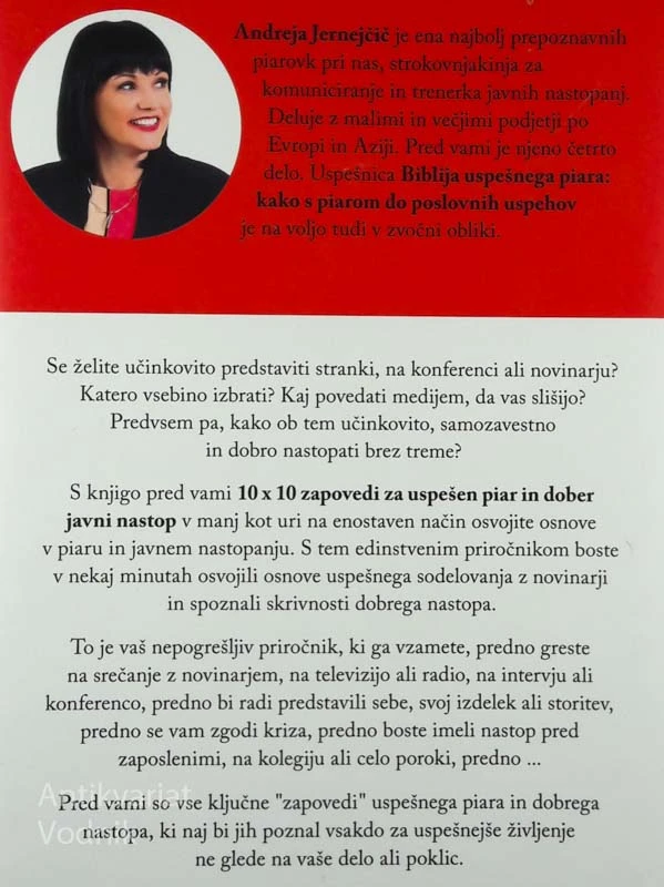 10 x 10 ZAPOVEDI ZA USPEŠEN PIAR IN DOBER JAVNI NASTOP, Andreja Jernejčič