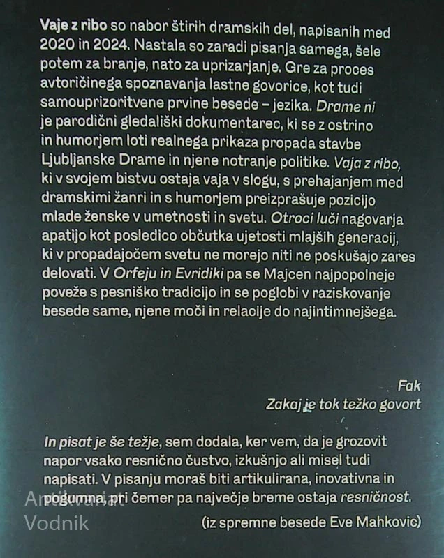 VAJE Z RIBO, Urša Majcen