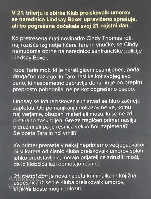 21. ROJSTNI DAN, James Patterson in Maxine Paetro