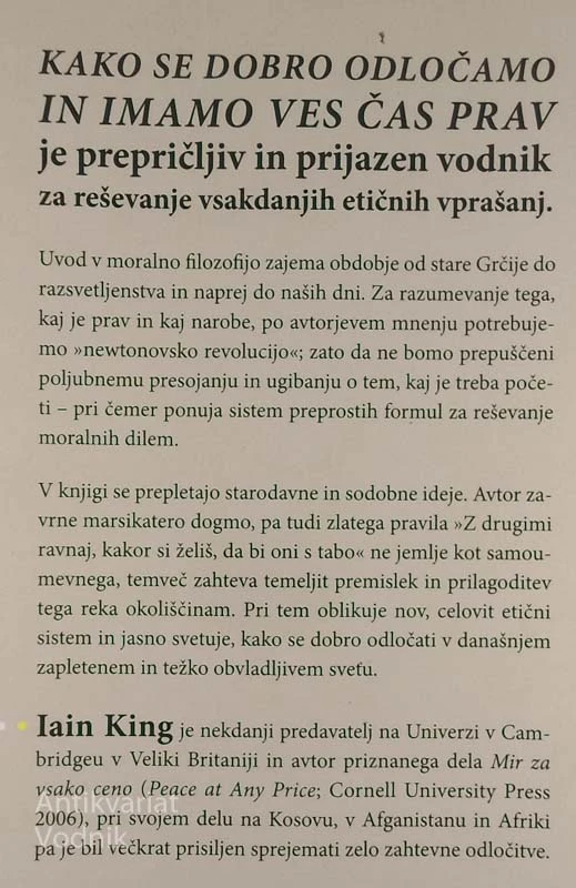 KAKO SE DOBRO ODLOČAMO IN IMAMO VES ČAS PRAV, Iain King