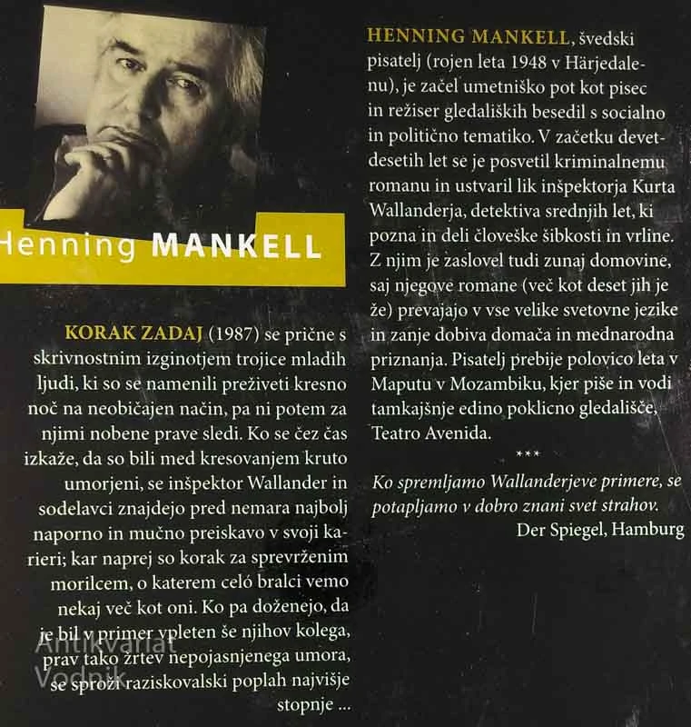 KORAK ZADAJ: INŠPEKTOR WALLANDER IN UMOR NA KRESNO NOČ, Henning Mankell
