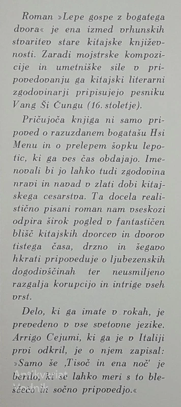 LEPE GOSPE Z BOGATEGA DVORA, Čin Ping Mei