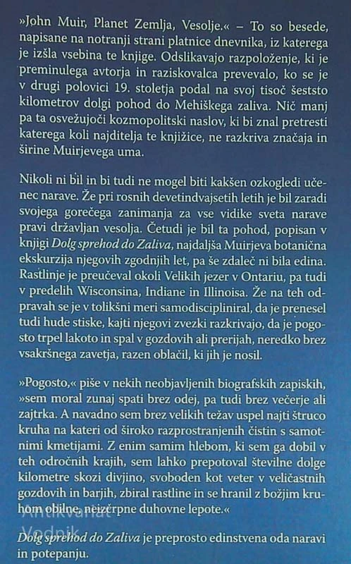 DOLG SPREHOD DO ZALIVA, John Muir