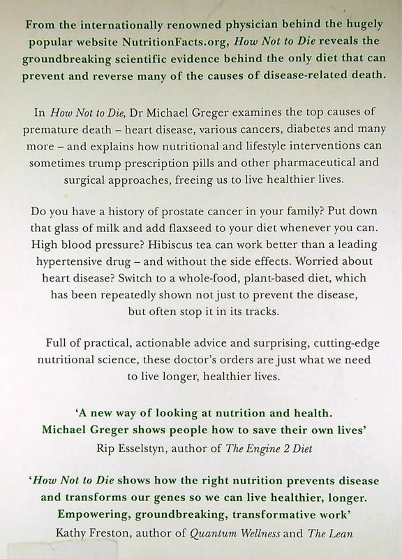 HOW NOT TO DIE, Michael Greger M. D. in Gene Stone