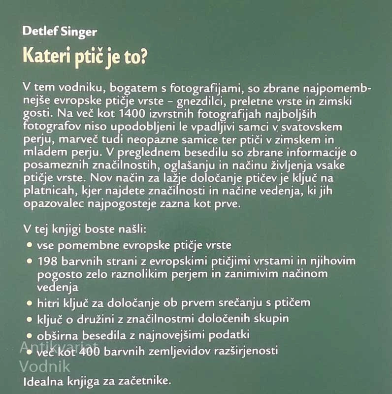 KATERI PRIČ JE TO?; PTIČI EVROPE, Detlef Singer