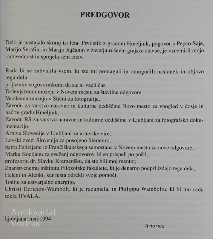 HMELJNIK, Način življenja plemiške družine Wambolt von Umstandt…, Bernarda Potočnik