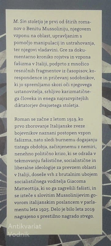 M. SIN STOLETJA, Antonio Scurati