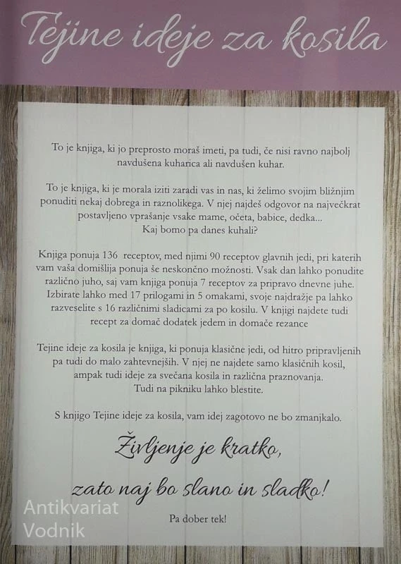 TEJINE IDEJE ZA KOSILA, Mateja Artič Slemenšek