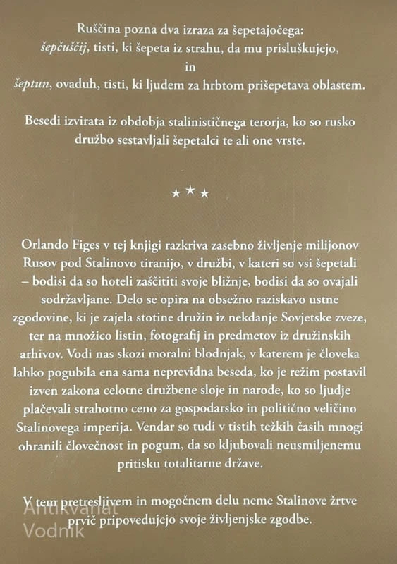 ŠEPETALCI; ZASEBNO ŽIVLJENJE V STALINOVI RUSIJI, Orlando Figes