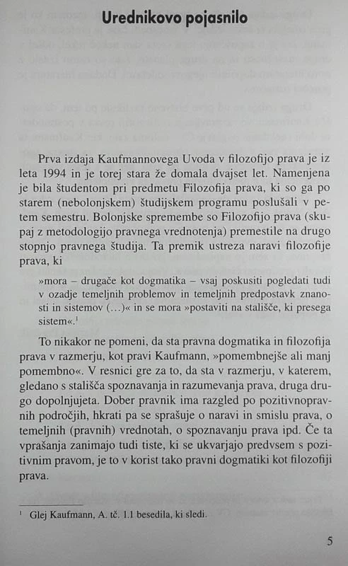 UVOD V FILOZOFIJO PRAVA, Arthur Kaufmann