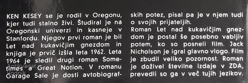 LET NAD KUKAVIČJIM GNEZOM, Ken Kesey
