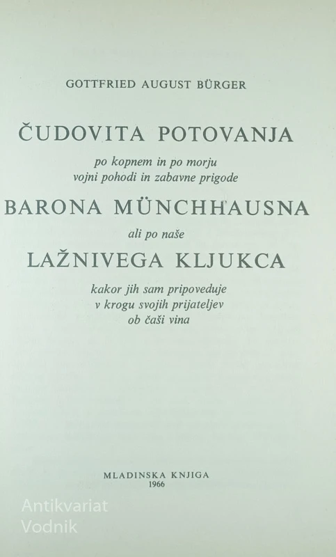 LAŽNIVI KLJUKEC, Gottfried August Burger