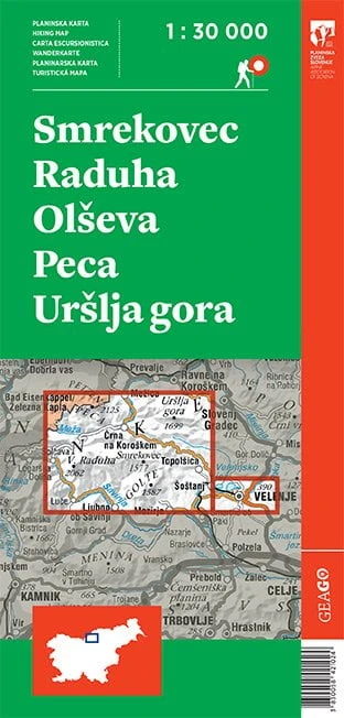 SMREKOVEC, RADUHA, OLŠEVA, PECA, URŠLJA GORA 1:30 000