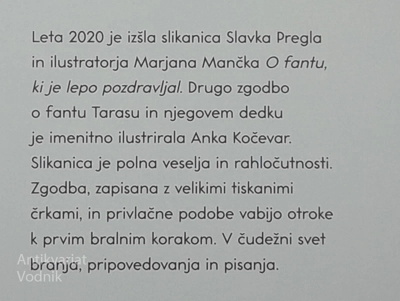 O FANTU, KI JE IMEL RAD PTIČKE, Slavko Pregl (ilustrirala Anka Kočevar)