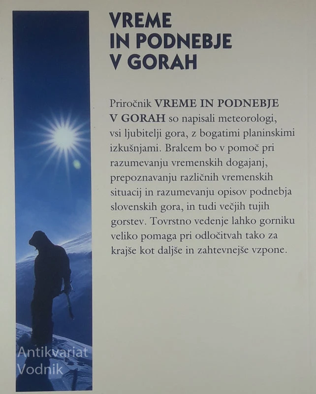 VREME IN PODNEBJE V GORAH, Tomaž Vrhovec