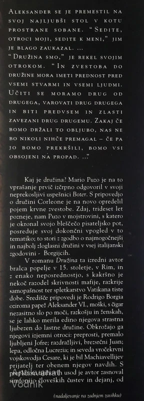 DRUŽINA: NEPOZABNI BORGIJCI, Mario Puzo