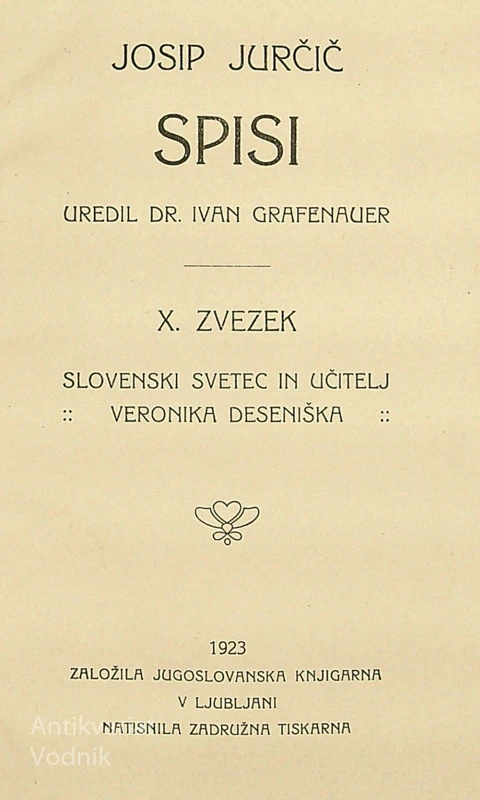 JOSIP JURČIČ; SPISI (X. zvezek)