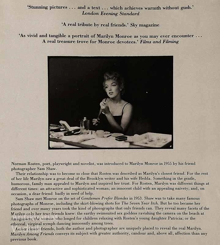 MARILYN; AMONG FRIENDS, Sam Shaw in Norman Rosten