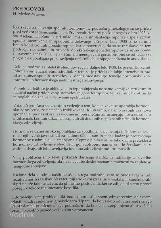 ZDRAVLJENJE S HORMONI V GINEKOLOGIJI IN ANDROLOGIJI, Helena Meden – Vrtovec