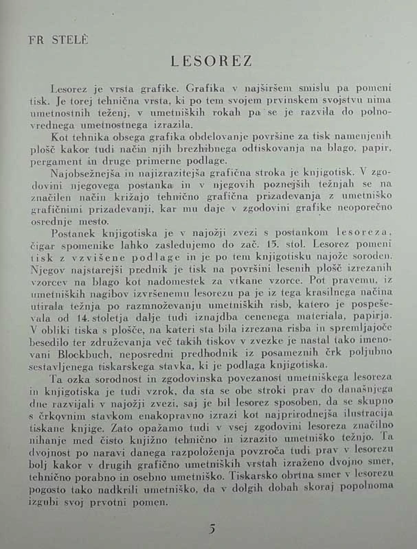 SODOBNI LESOREZ, Moderna galerija