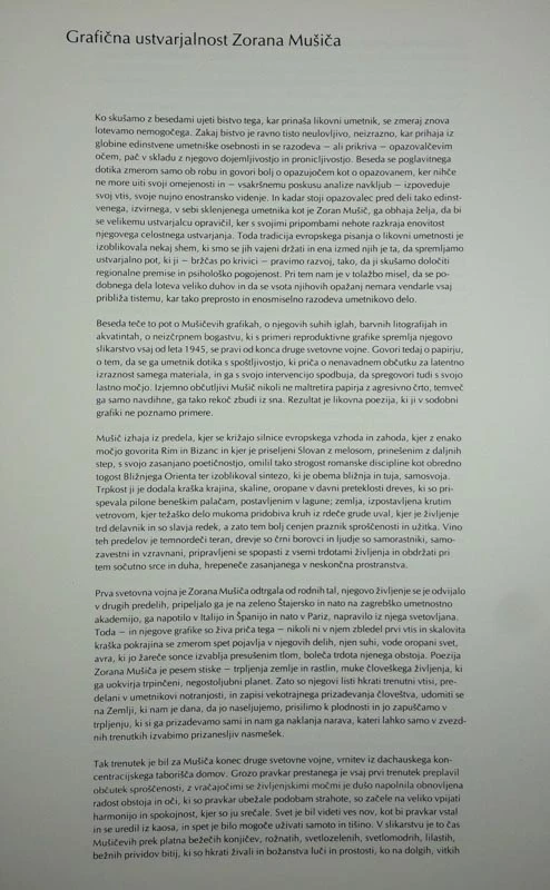 GALERIJA ZORANA MUŠIČA: STALNA ZBIRKA GRAFIČNIH DEL, Zoran Mušič