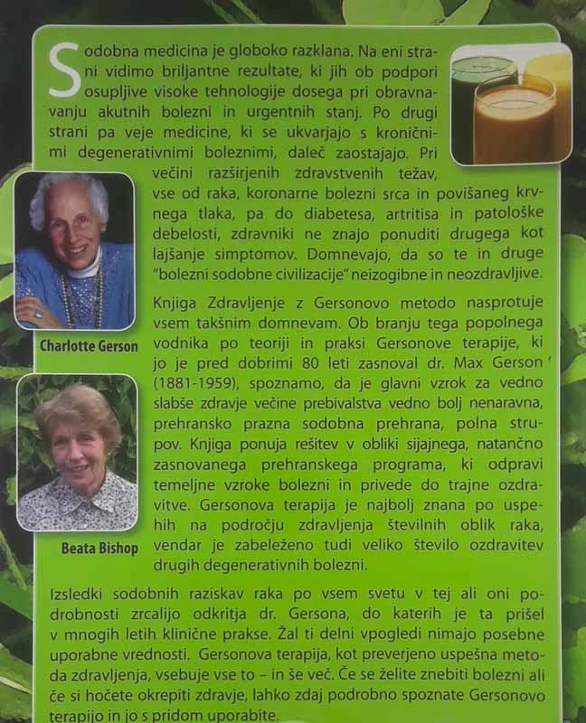 ZDRAVLJENJE Z GERSONOVO METODO, Charlotte Gerson in Beata Bishop