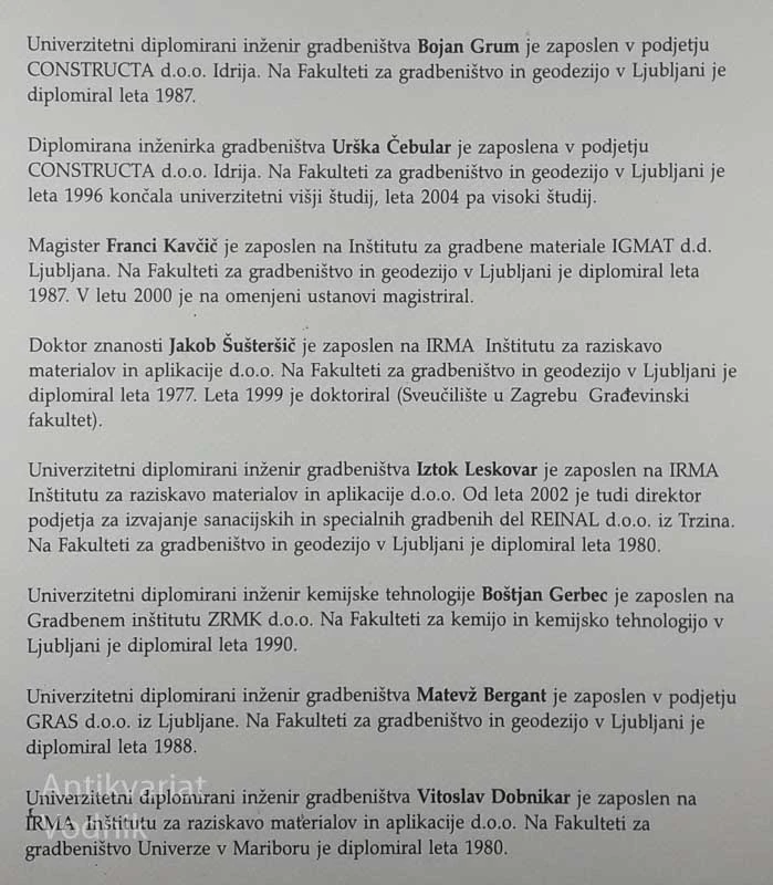 SANACIJE BETONSKIH OBJEKTOV, uredil Bojan Grum