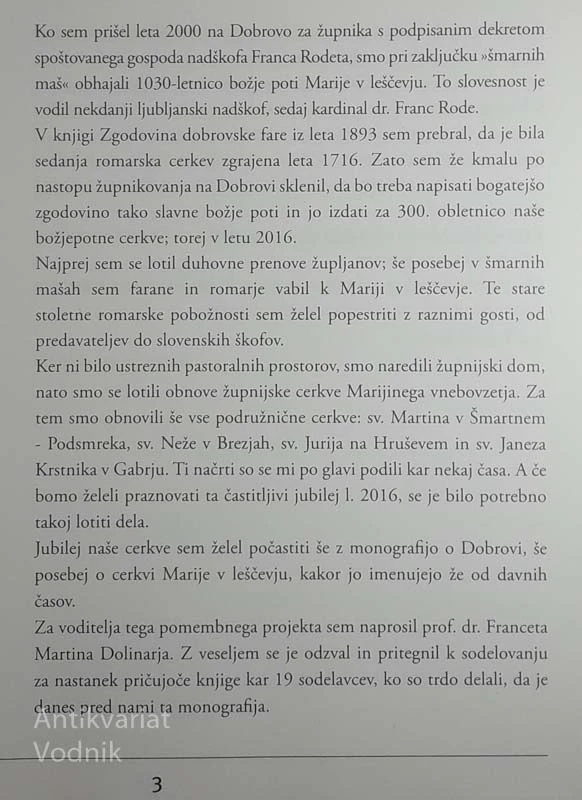 MARIJA V LEŠČEVJU, France Martin Dolinar