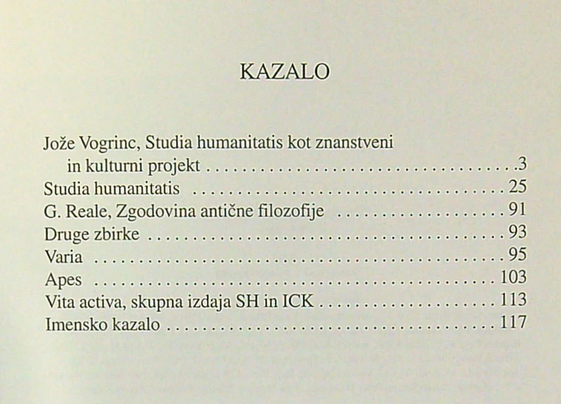 STUDIA HUMANITATIS; DVAJSET LET, več avtorjev