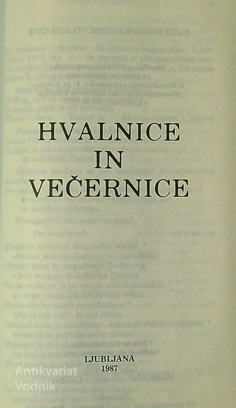 HVALNICE IN VEČERNICE