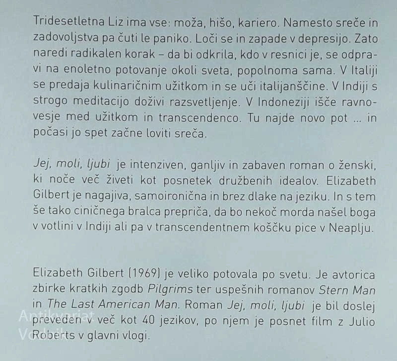 JEJ, MOLI, LJUBI, Elizabeth Gilbert