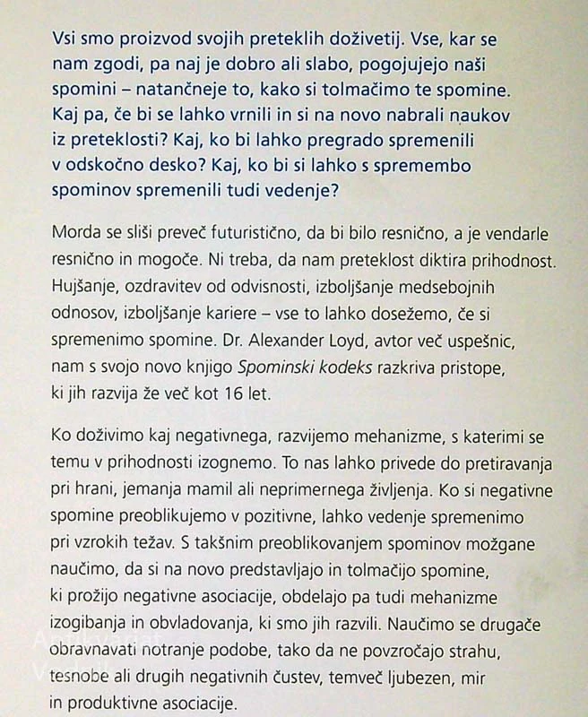 SPOMINSKI KODEKS, dr. Alex Loyd