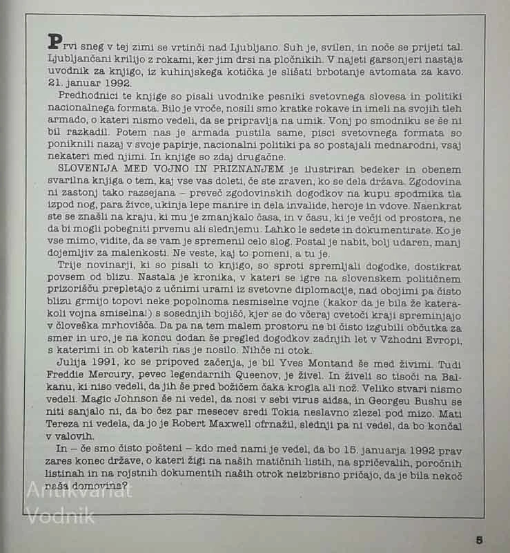 OD VOJNE DO PRIZNANJA; SLOVENIJA, 8. 7. 91 – 15. 1. 92, več avtorjev
