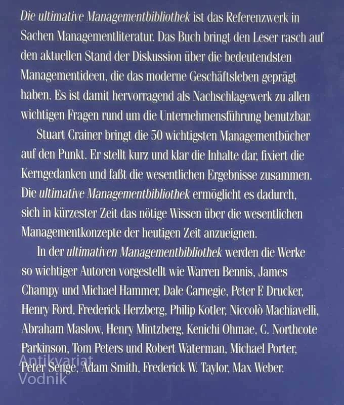 DIE ULTIMATIVE MANAGEMENTBIBLIOTHEK, Stuart Crainer