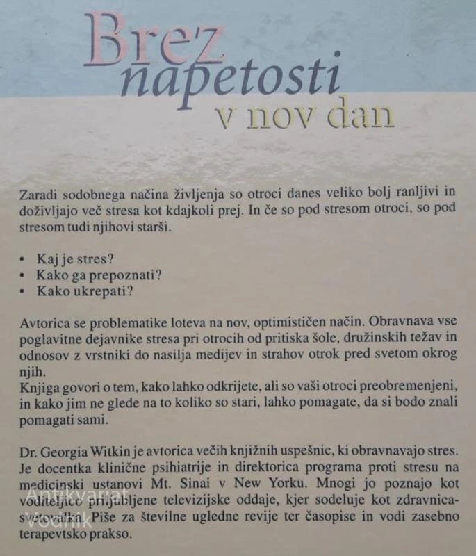 BREZ NAPETOSTI V NOV DAN, dr. Georia Witkin