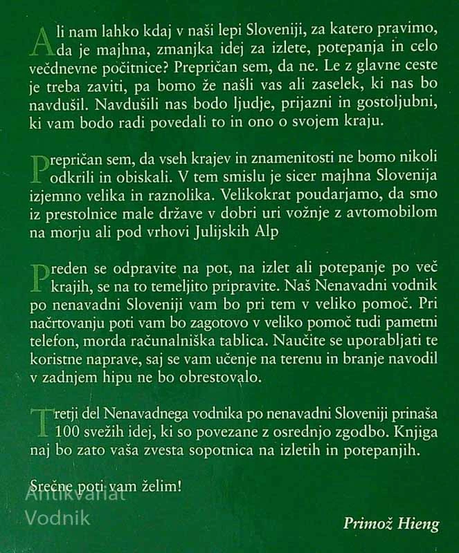 NENAVADNI VODNIK PO NENAVADNI SLOVENIJI 3. DEL, Primož Heing