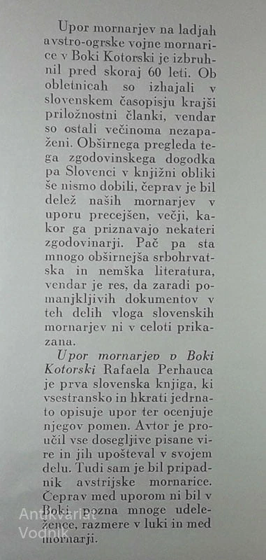 UPOR MORNARJEV V BOKI KOTORSKI, Rafael Perhauc